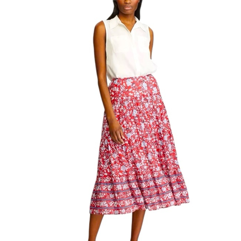 Floral Red Skirt